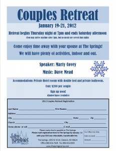 2012 couples retreat flyer